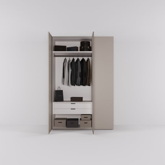 Kledingkast Bora in beige | 141 cm breed