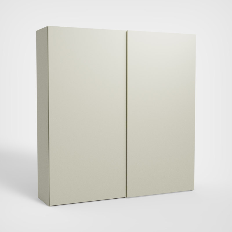Zenith Libeccio schuifdeurkast, Tortora duo van 246,5 cm breed en 257 cm hoog, gesloten