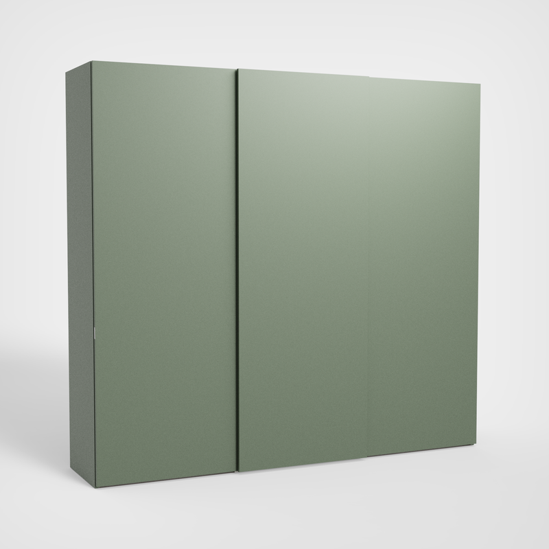 Zenith Libeccio schuifdeurkast, Muschio drieluik van 278,5 cm breed en 257 cm hoog, gesloten