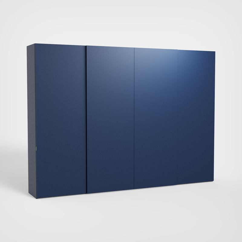 Zenith Libeccio schuifdeurkast, Blu Oltremare vierluik van 402,5 cm breed en 289 cm hoog, gesloten
