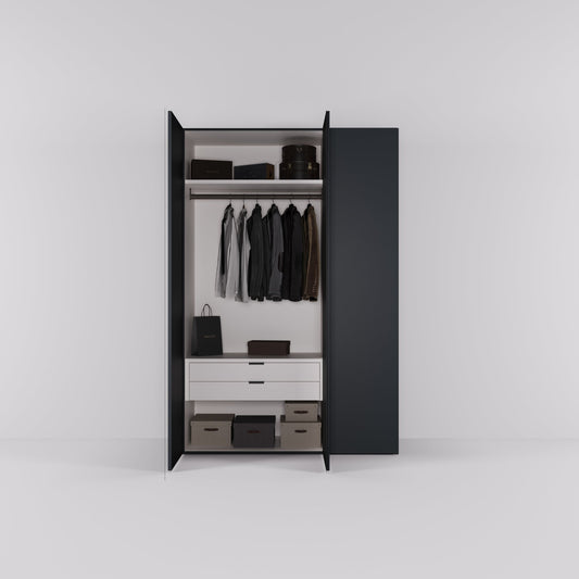 Kledingkast Bora in grafietzwart | 141 cm breed - Matteo studio B.V.