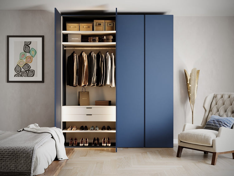 Kledingkast Bora in nachtblauw | 203 cm breed - Matteo studio B.V.