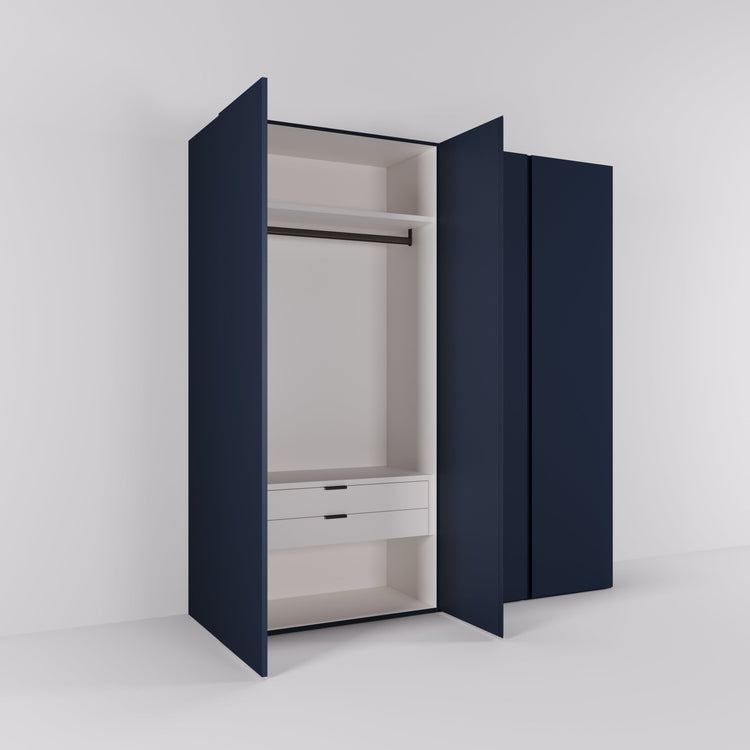 Kledingkast Bora in nachtblauw | 203 cm breed - Matteo studio B.V.