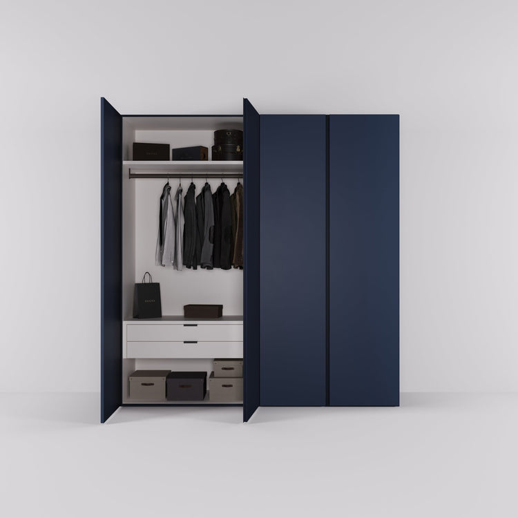 Kledingkast Bora in nachtblauw | 203 cm breed - Matteo studio B.V.