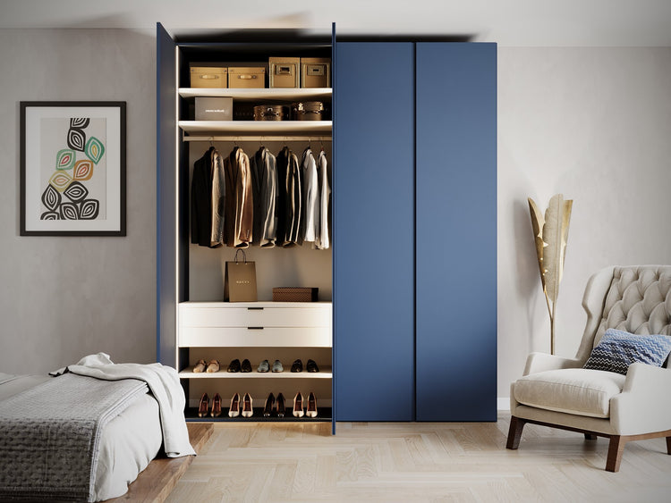 Kledingkast Bora in nachtblauw | 203 cm breed - Matteo studio B.V.