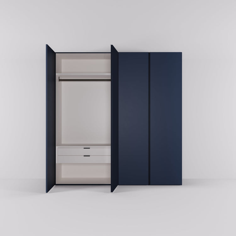 Kledingkast Bora in nachtblauw | 203 cm breed - Matteo studio B.V.
