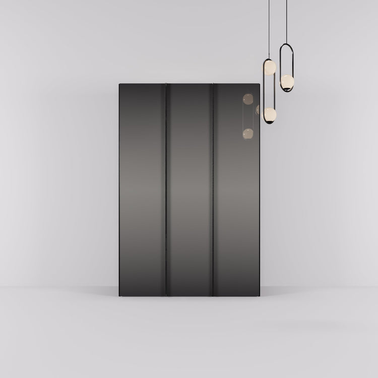 Kledingkast Levante in graphite met rook spiegelglas | 141 cm breed - Matteo studio B.V.