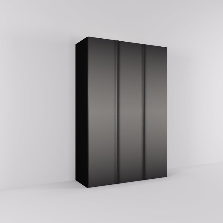 Kledingkast Levante in graphite met rook spiegelglas | 141 cm breed - Matteo studio B.V.