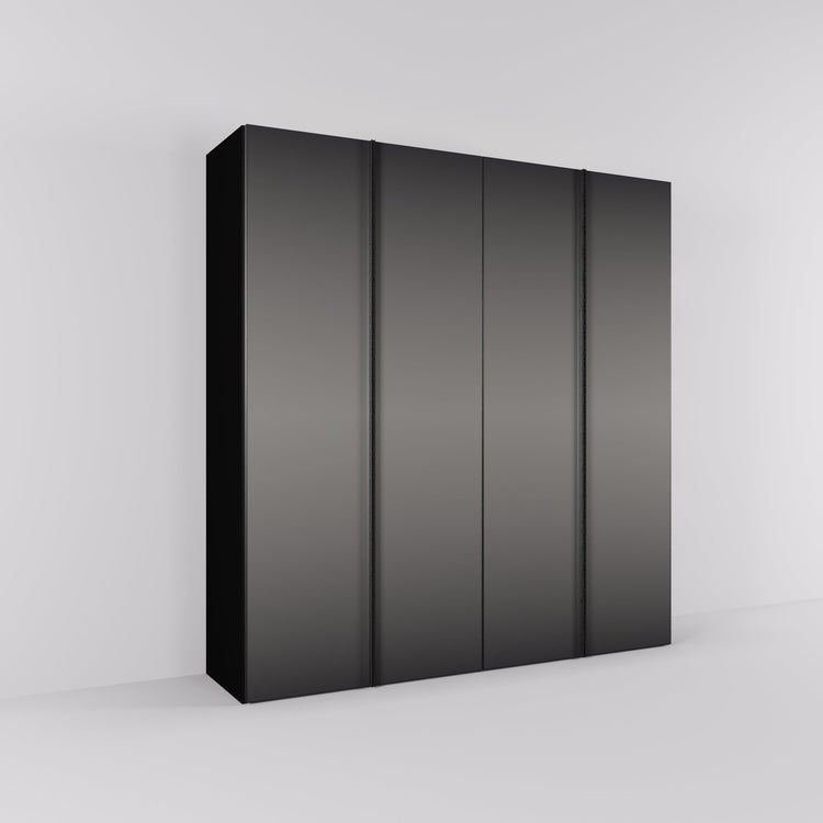 Kledingkast Levante in graphite met rook spiegelglas | 203 cm breed - Matteo studio B.V.