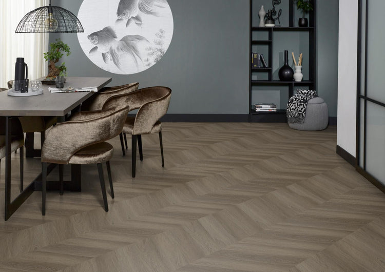 YUP Fulham chevron plak PVC brown - Matteo studio B.V.