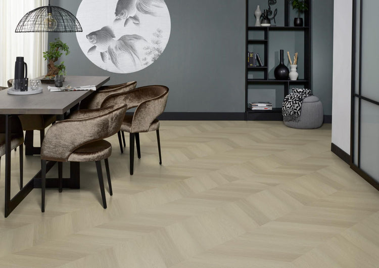 YUP Fulham chevron plak PVC smoky - Matteo studio B.V.