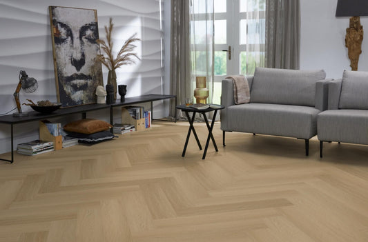 YUP Fulham visgraat klik PVC warm oak - Matteo studio B.V.