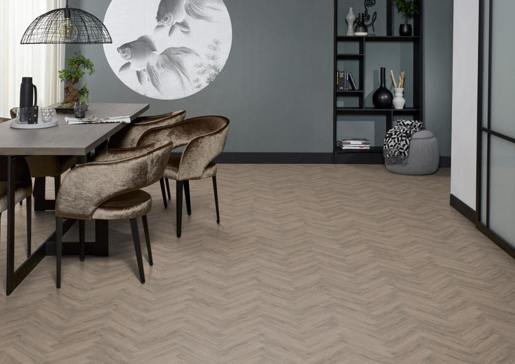 YUP Herringbone plak PVC smoky - Matteo studio B.V.