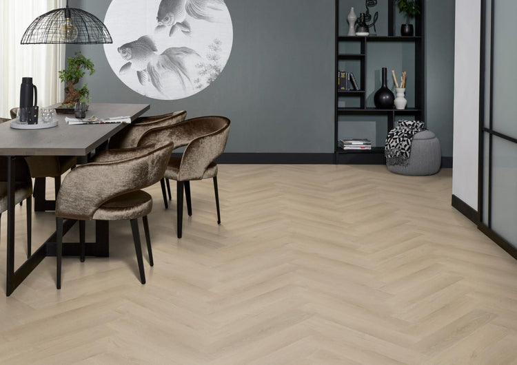 YUP Merton visgraat plak PVC beige - Matteo studio B.V.