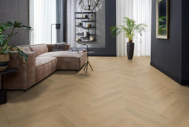 YUP Merton visgraat plak PVC light oak - Matteo studio B.V.