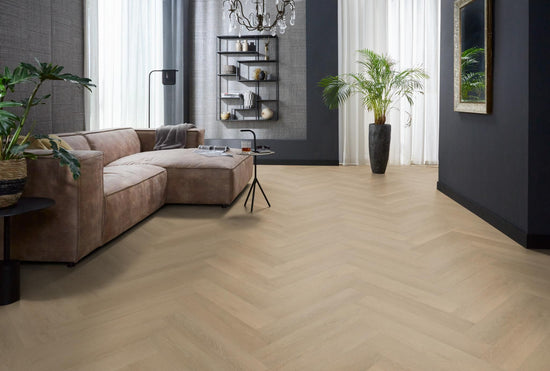 Herringbone klik PVC warm natural - Matteo studio B.V.