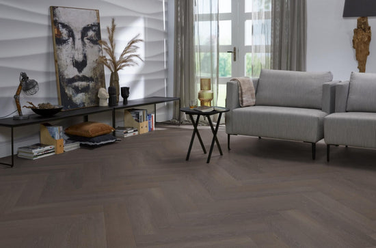 Herringbone plak PVC charcoal - Matteo studio B.V.
