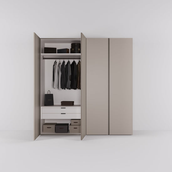 Kledingkast Bora in beige | 203 cm breed - Matteo studio B.V.
