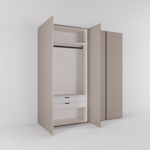 Kledingkast Bora in beige | 203 cm breed - Matteo studio B.V.