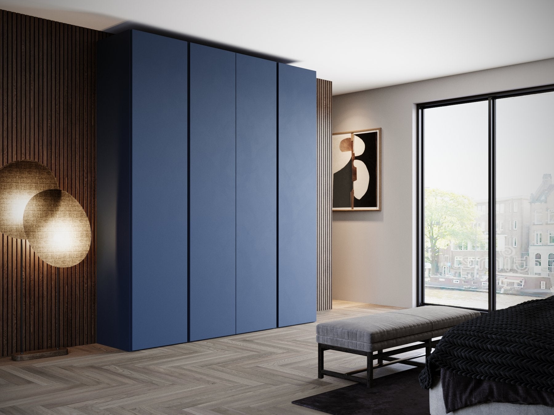 Kledingkast Bora in beige | 203 cm breed - Matteo studio B.V.
