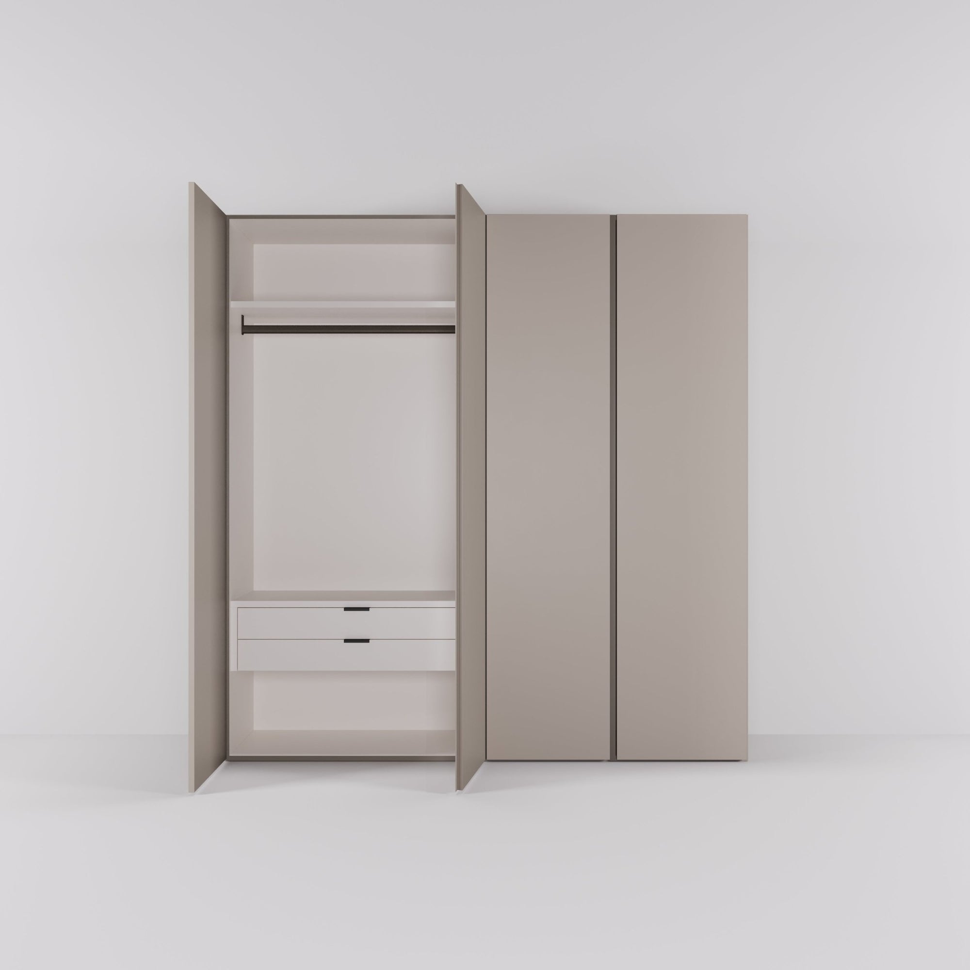 Kledingkast Bora in beige | 203 cm breed - Matteo studio B.V.