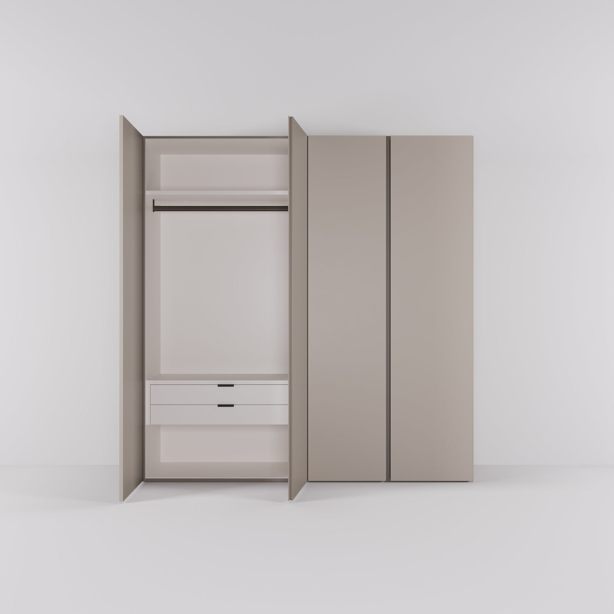 Kledingkast Bora in beige | 203 cm breed - Matteo studio B.V.