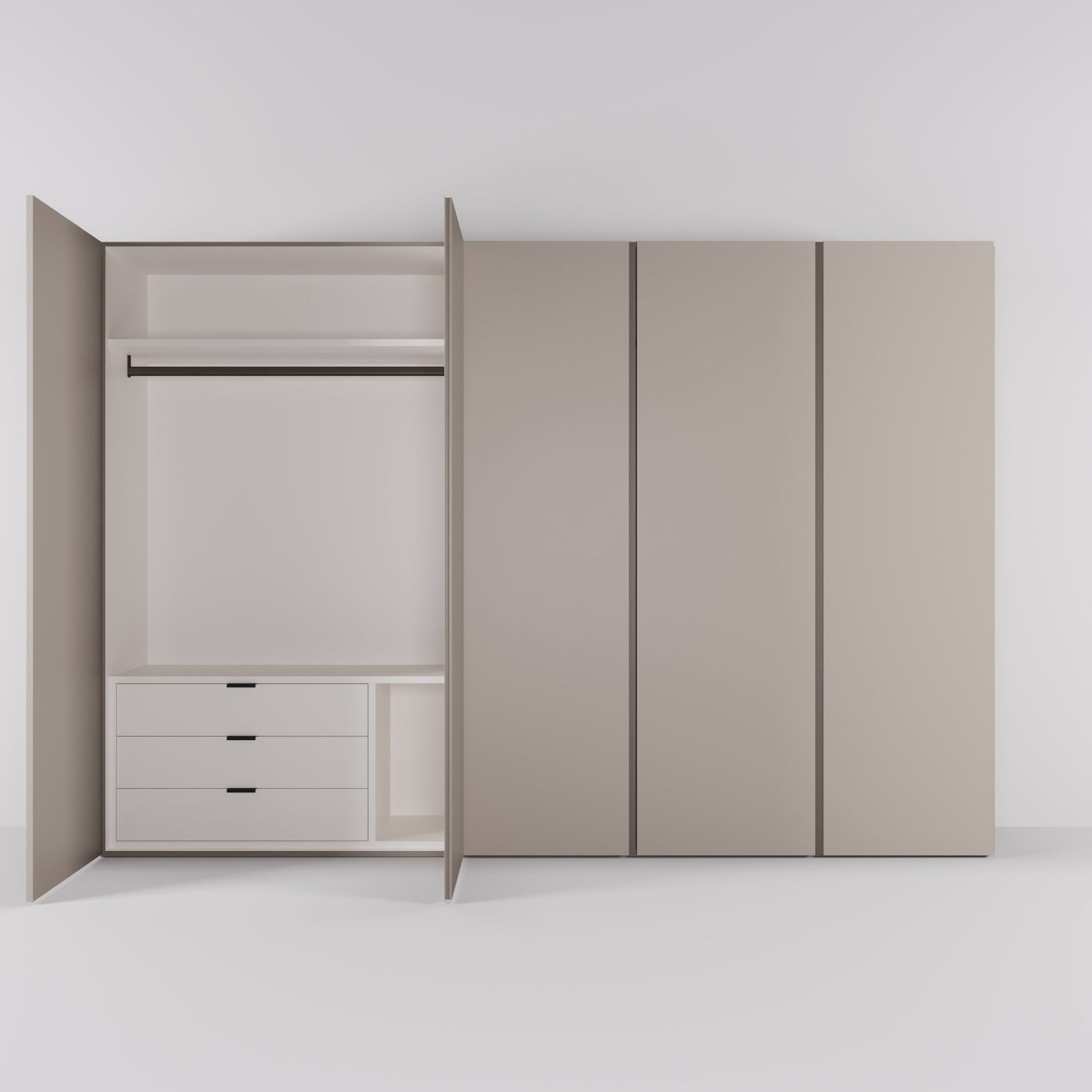 Kledingkast Bora in beige | 308 cm breed - Matteo studio B.V.