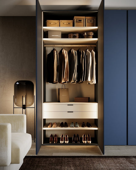 Kledingkast Bora in beige | 95 cm breed - Matteo studio B.V.