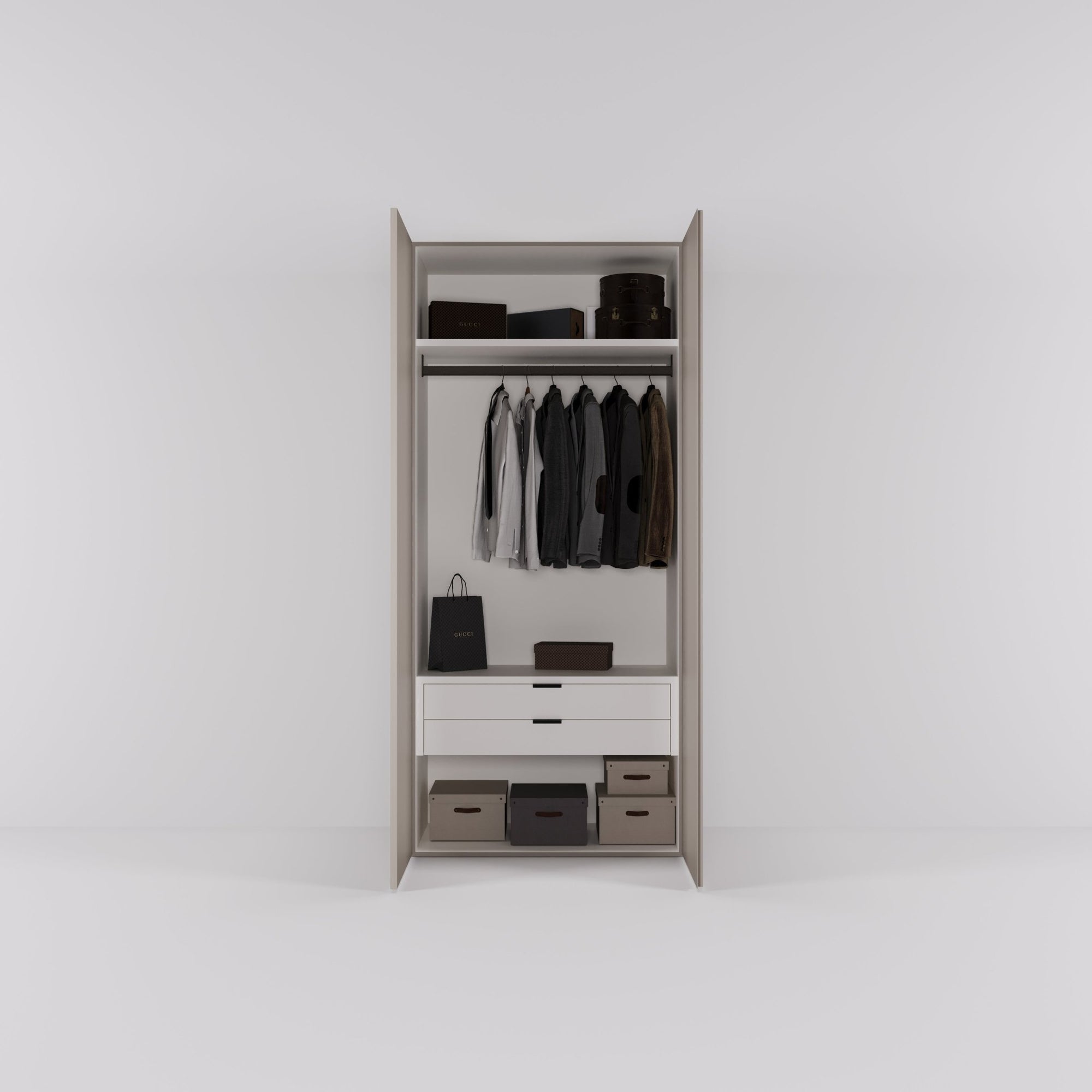 Kledingkast Bora in beige | 95 cm breed - Matteo studio B.V.