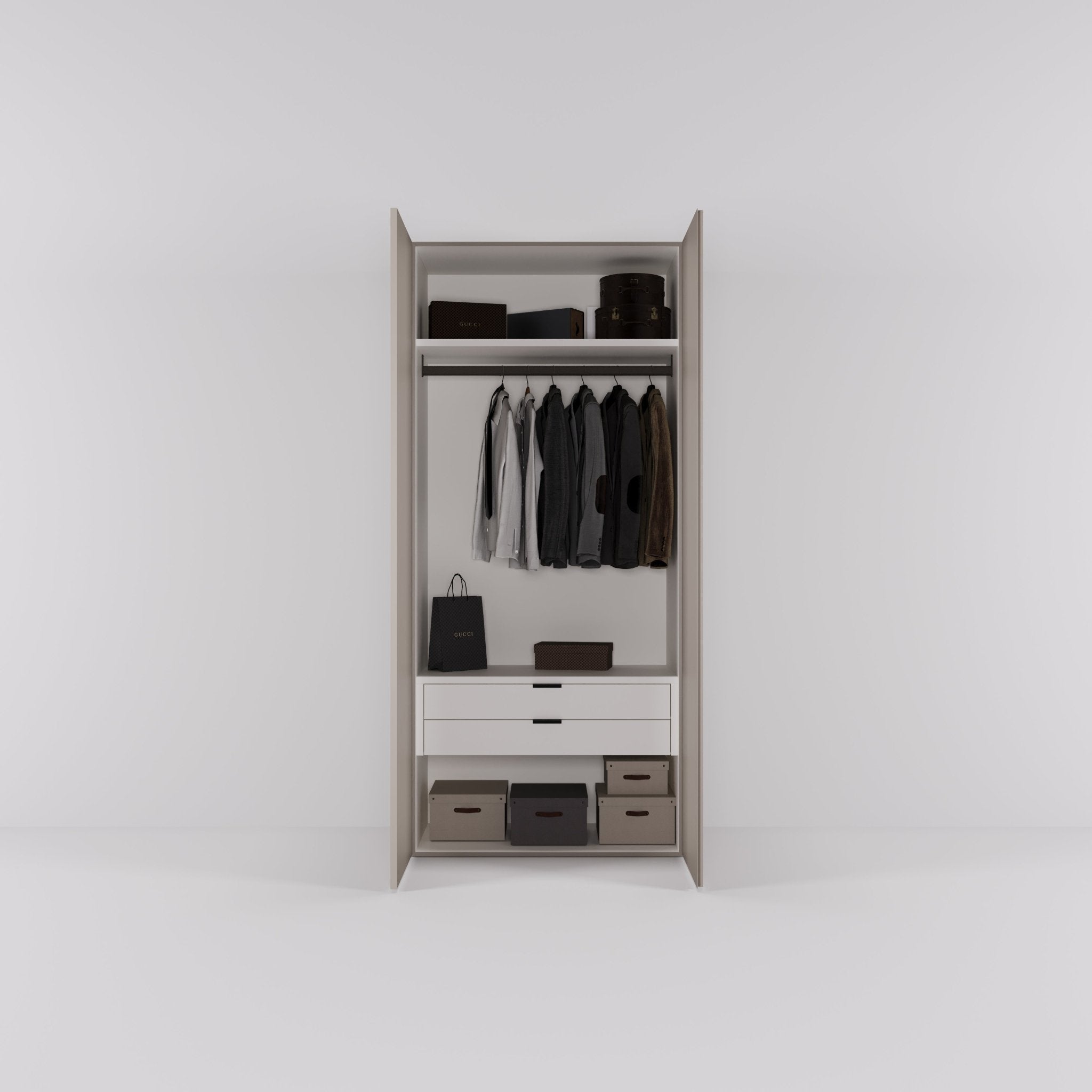 Kledingkast Bora in beige | 95 cm breed - Matteo studio B.V.