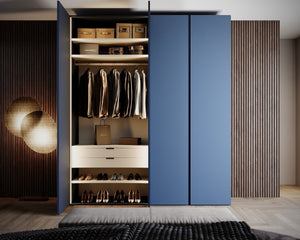 Kledingkast Bora in nachtblauw | 203 cm breed - Matteo studio B.V.