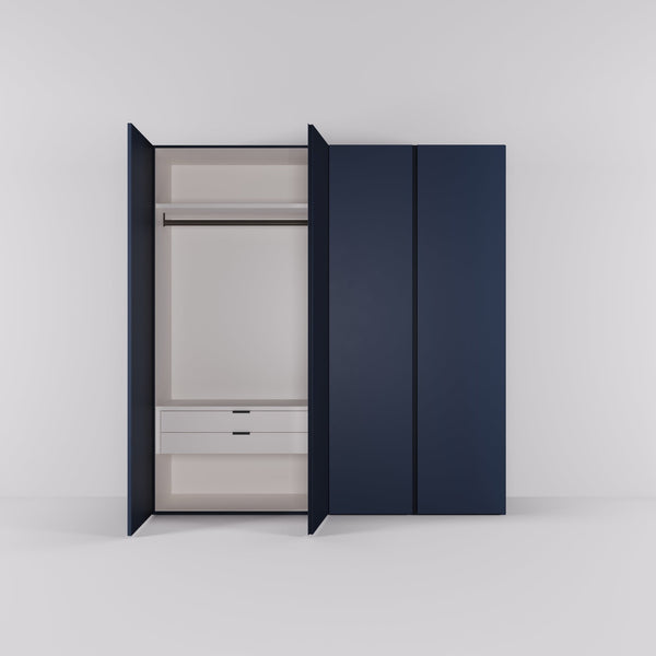 Kledingkast Bora in nachtblauw | 203 cm breed - Matteo studio B.V.