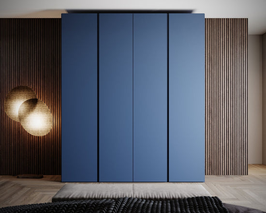 Kledingkast Bora in nachtblauw | 308 cm breed - Matteo studio B.V.