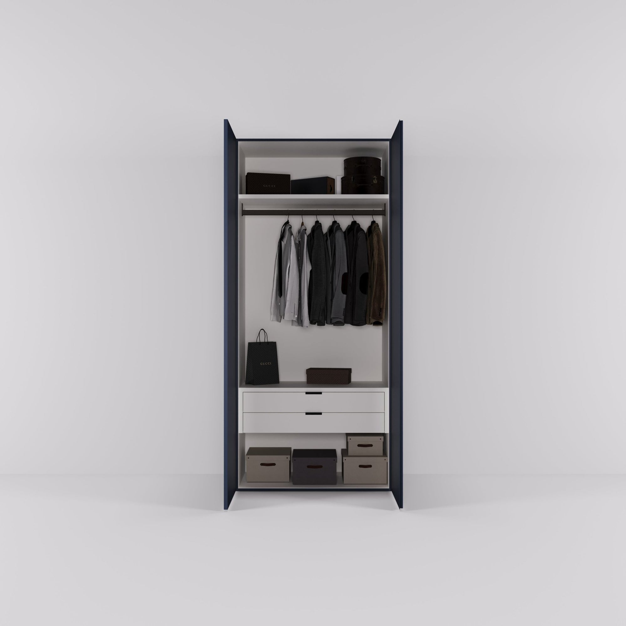 Kledingkast Bora in nachtblauw | 95 cm breed - Matteo studio B.V.