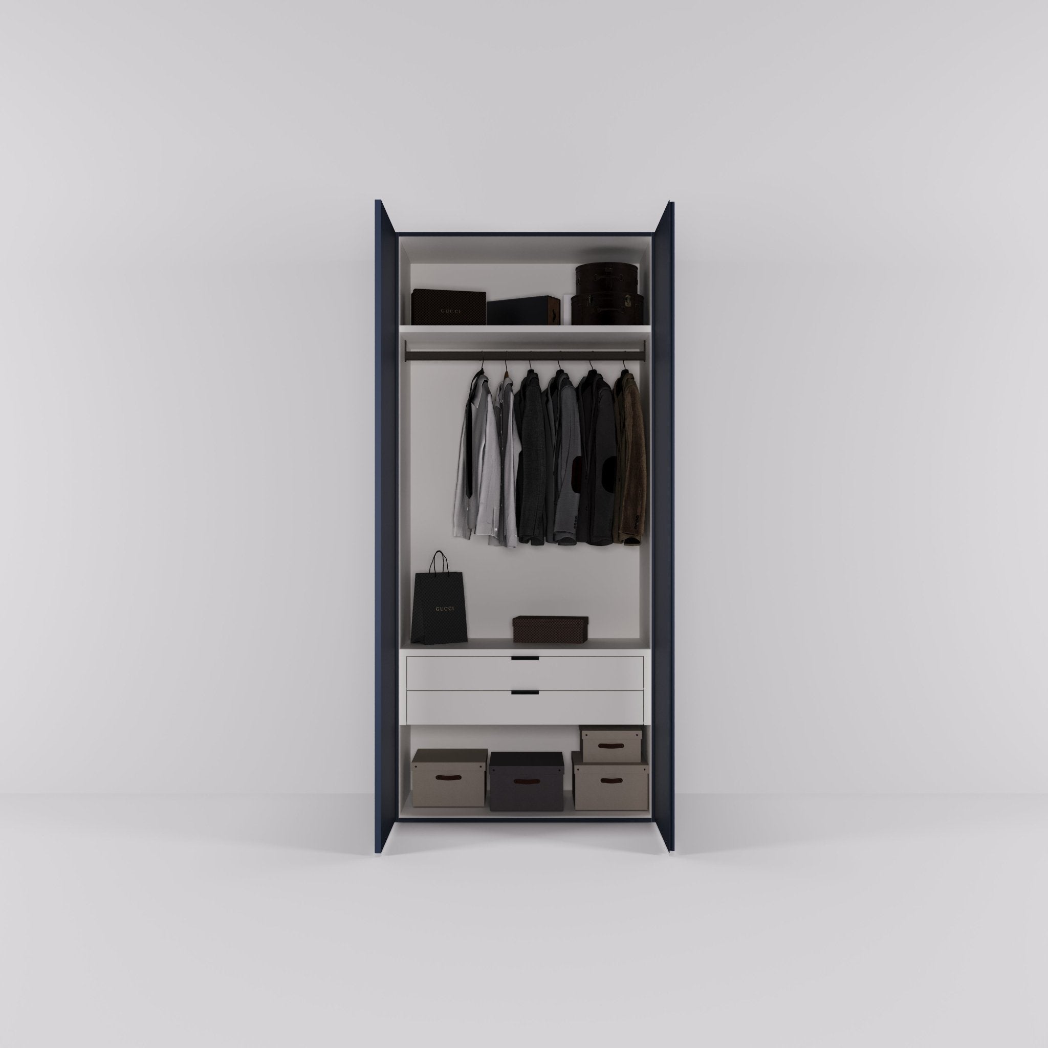 Kledingkast Bora in nachtblauw | 95 cm breed - Matteo studio B.V.