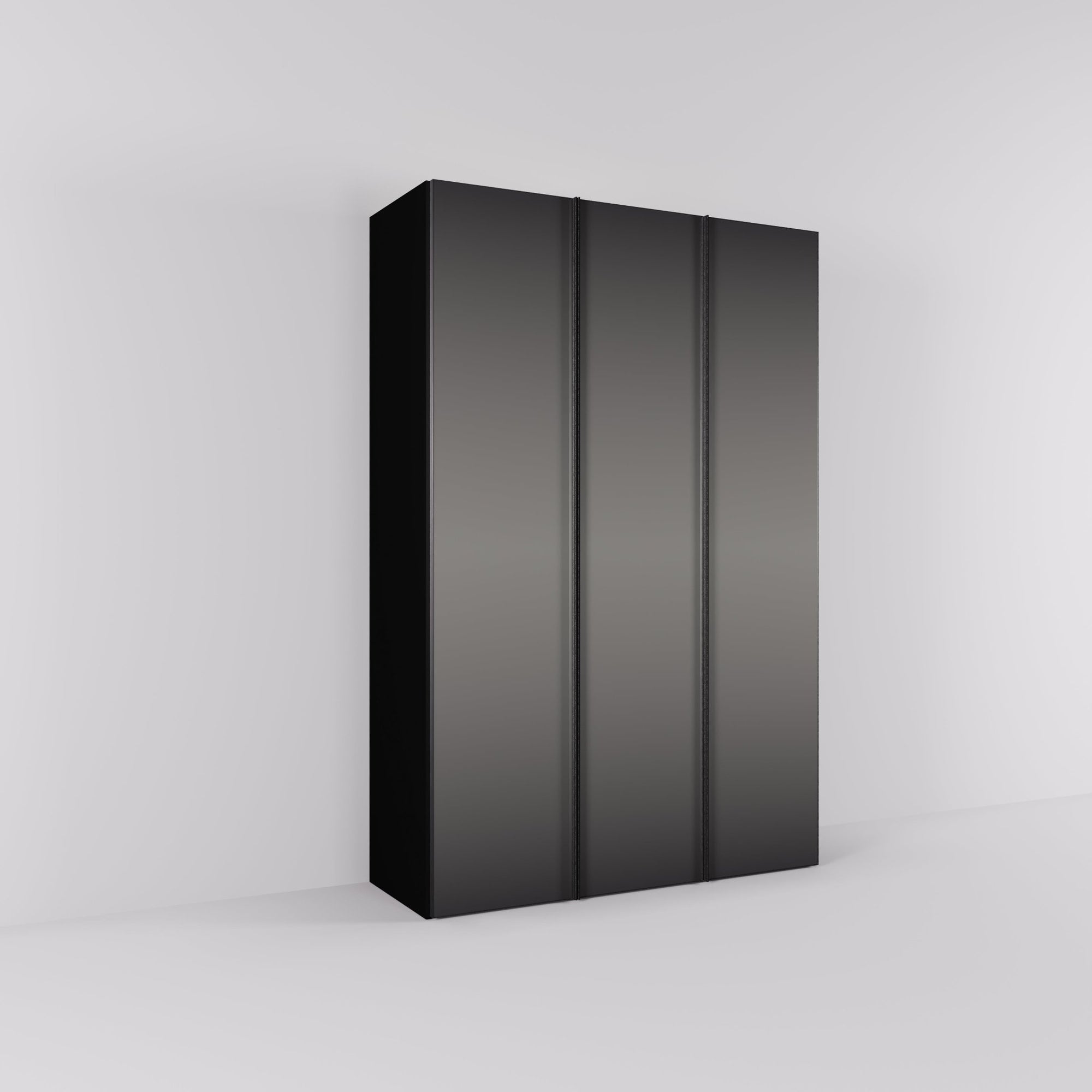 Kledingkast Levante in graphite met rook spiegelglas | 141 cm breed - Matteo studio B.V.