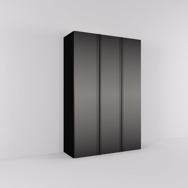 Kledingkast Levante in graphite met rook spiegelglas | 141 cm breed - Matteo studio B.V.