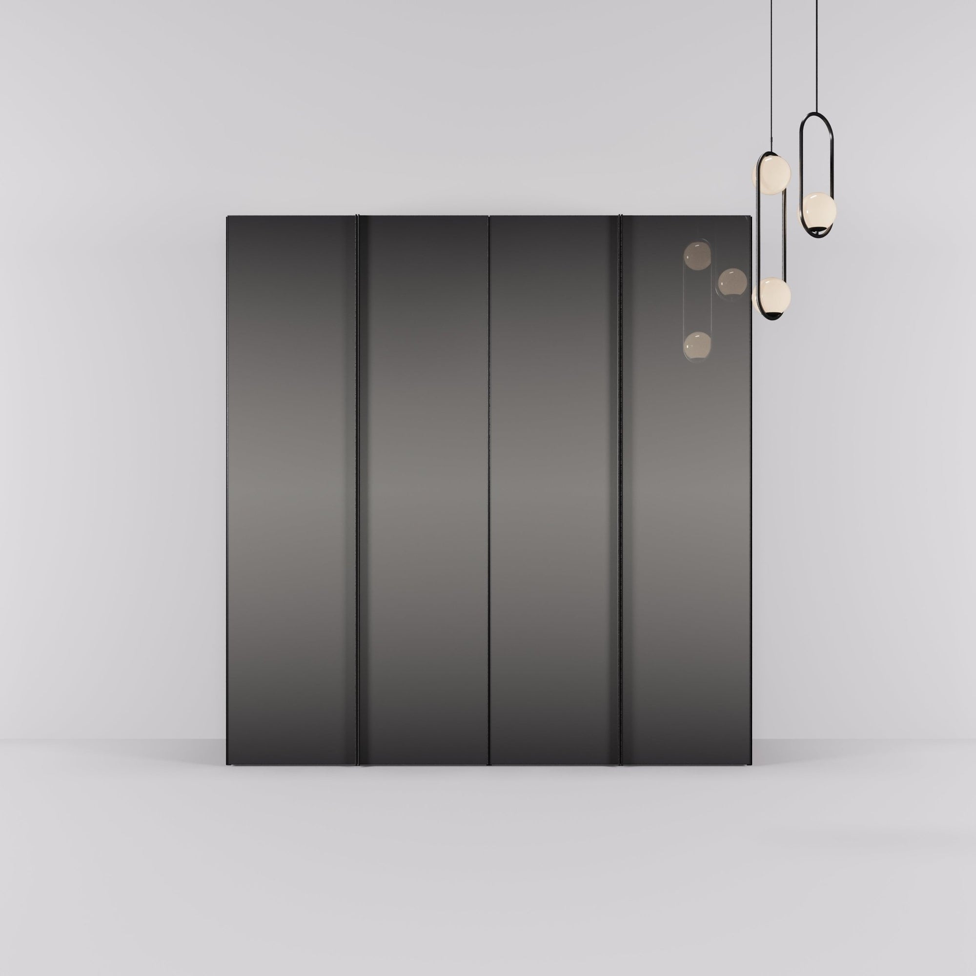 Kledingkast Levante in graphite met rook spiegelglas | 203 cm breed - Matteo studio B.V.