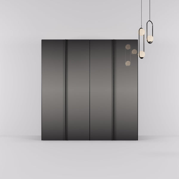 Kledingkast Levante in graphite met rook spiegelglas | 203 cm breed - Matteo studio B.V.