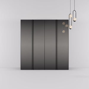 Kledingkast Levante in graphite met rook spiegelglas | 203 cm breed - Matteo studio B.V.