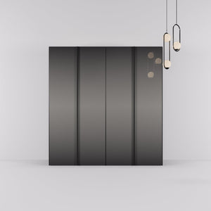 Kledingkast Levante in graphite met rook spiegelglas | 203 cm breed - Matteo studio B.V.