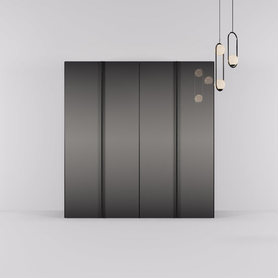 Kledingkast Levante in graphite met rook spiegelglas | 203 cm breed - Matteo studio B.V.