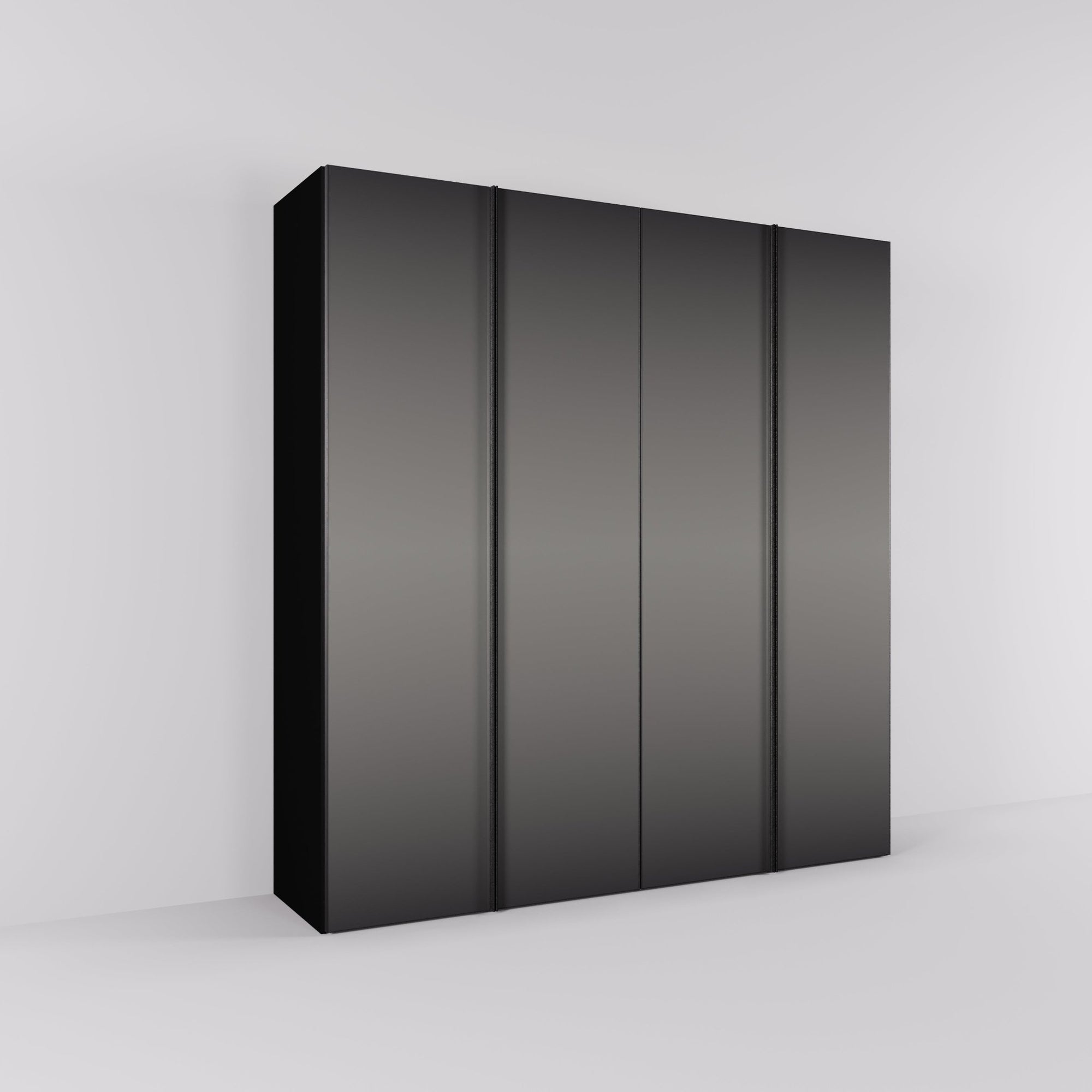 Kledingkast Levante in graphite met rook spiegelglas | 203 cm breed - Matteo studio B.V.