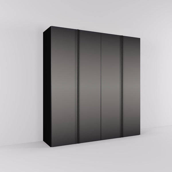 Kledingkast Levante in graphite met rook spiegelglas | 203 cm breed - Matteo studio B.V.