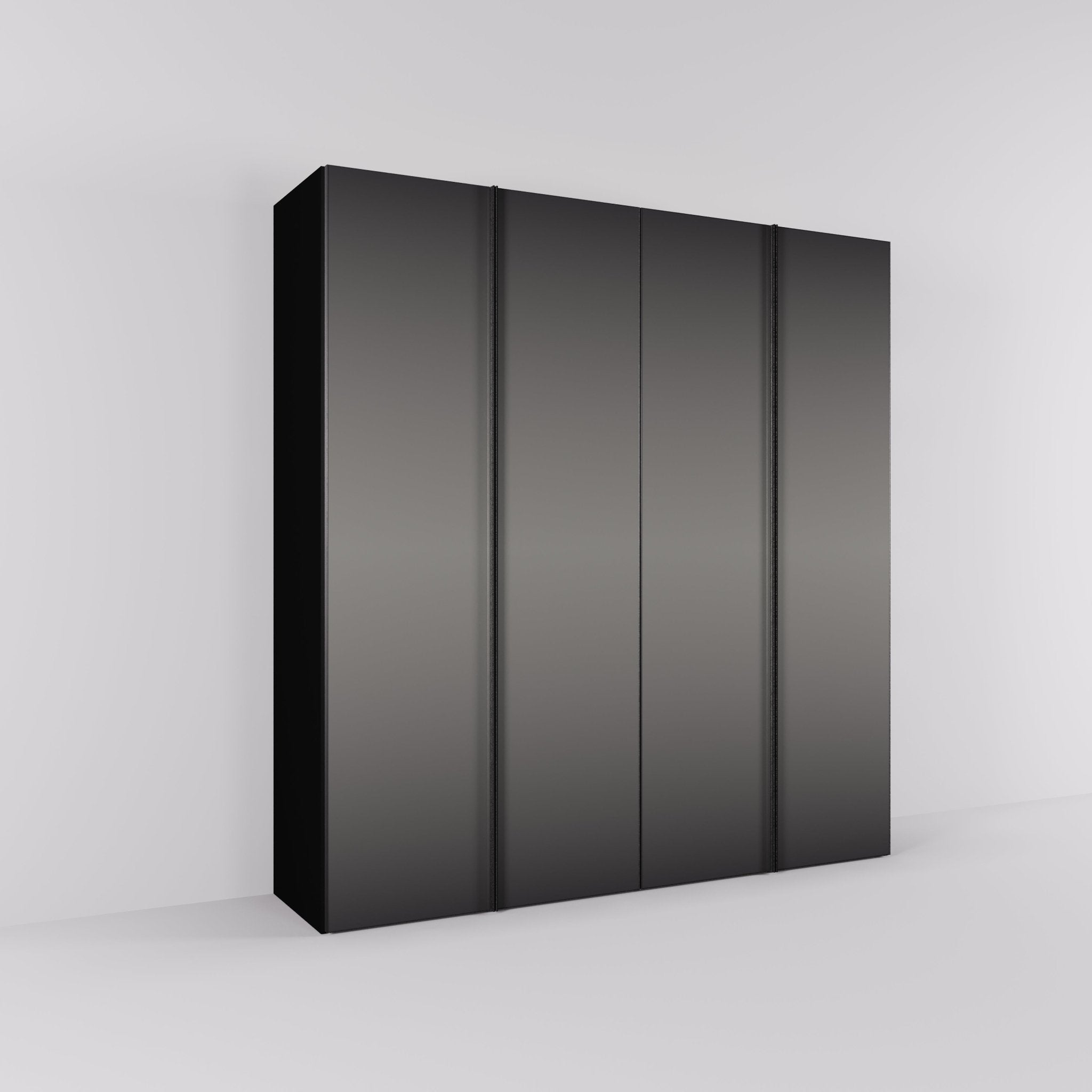 Kledingkast Levante in graphite met rook spiegelglas | 203 cm breed - Matteo studio B.V.