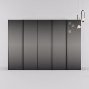 Kledingkast Levante in graphite met rook spiegelglas | 303 cm breed - Matteo studio B.V.