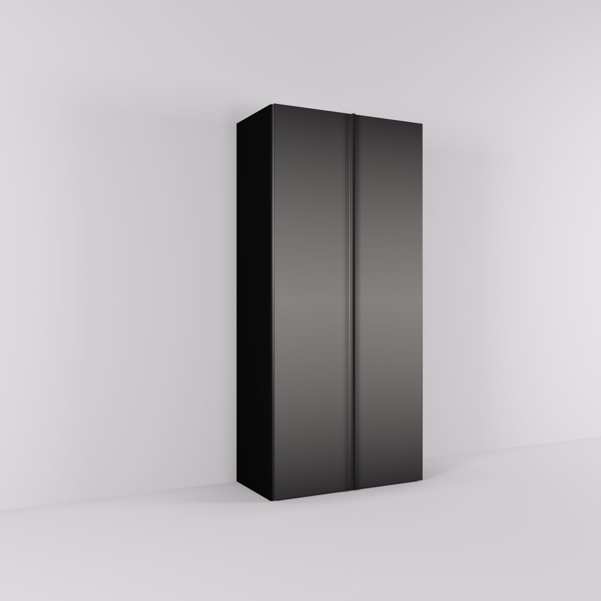 Kledingkast Levante in graphite met rook spiegelglas | 95 cm breed - Matteo studio B.V.