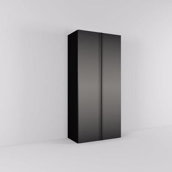 Kledingkast Levante in graphite met rook spiegelglas | 95 cm breed - Matteo studio B.V.