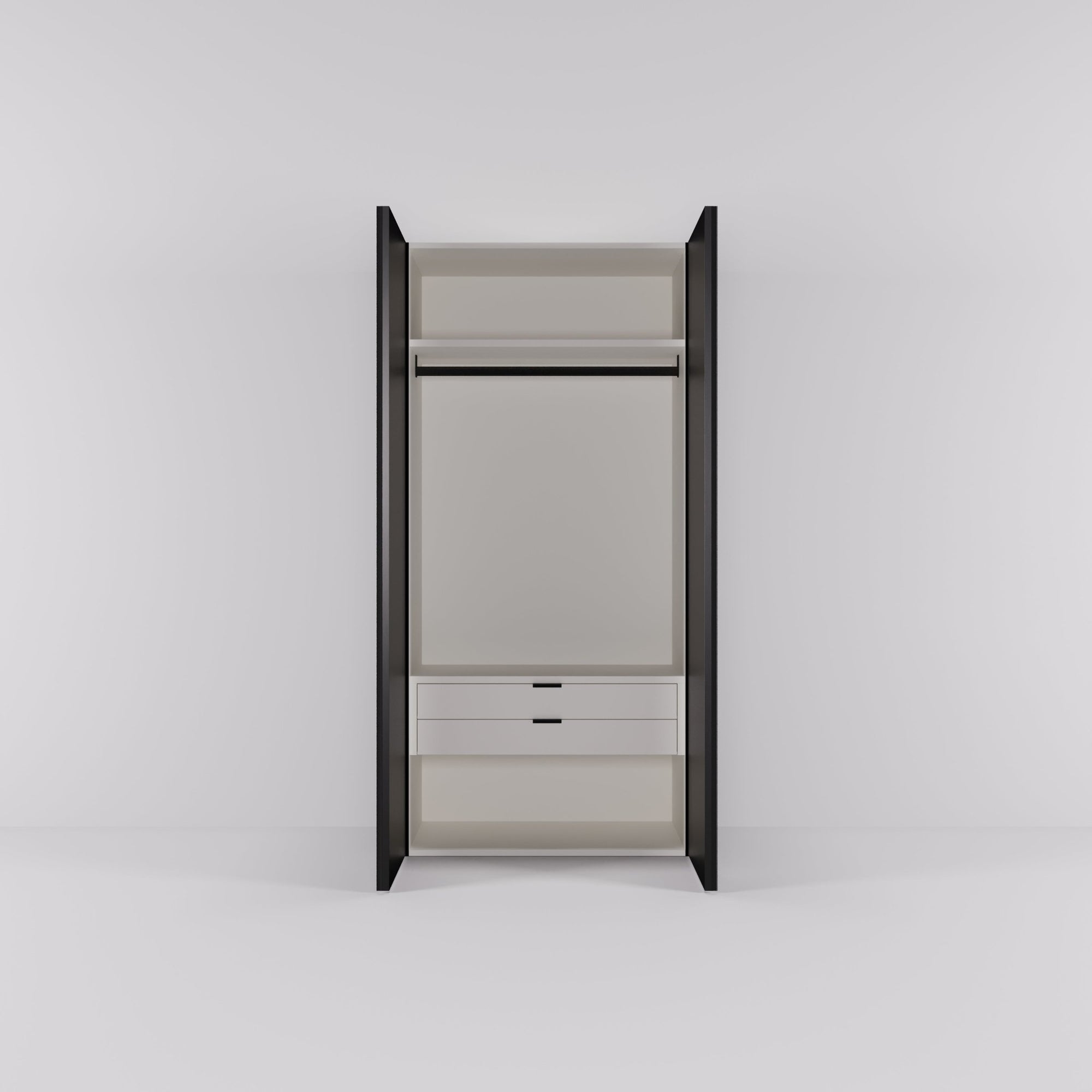 Kledingkast Levante in graphite met rook spiegelglas | 95 cm breed - Matteo studio B.V.