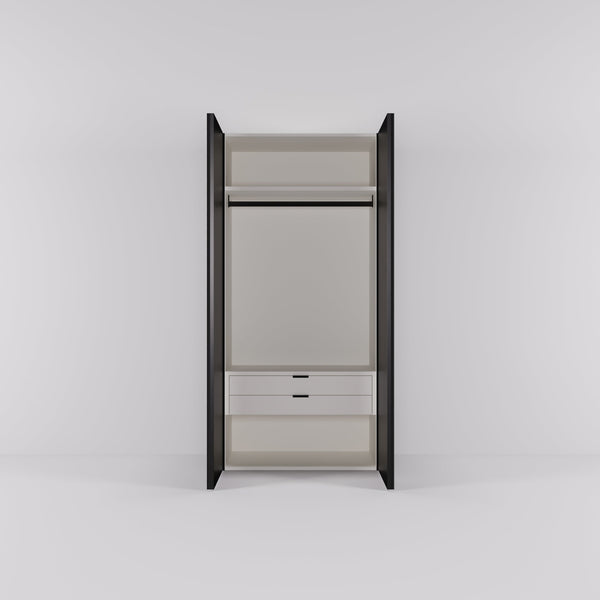 Kledingkast Levante in graphite met rook spiegelglas | 95 cm breed - Matteo studio B.V.